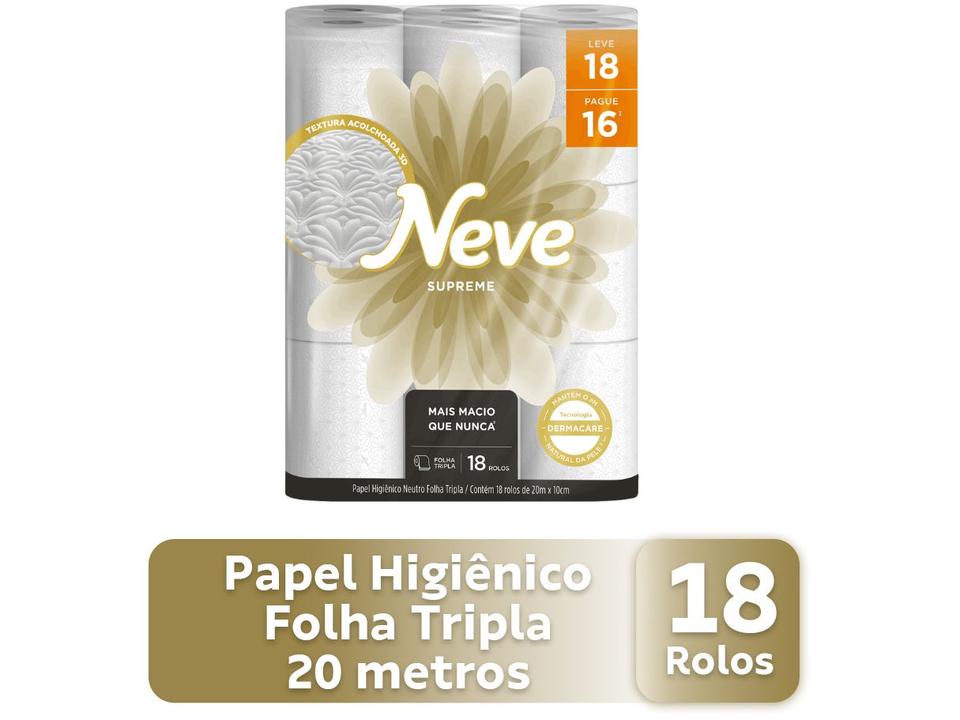 Papel Higiênico Folha Tripla Neve Supreme 18 Rolos 20m - 1