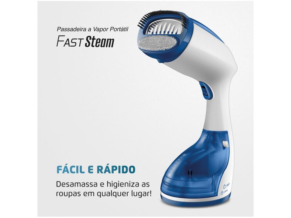 Passadeira a Vapor Mondial Portátil 260ml 1270W Branco e Azul Fast Steam VP-09 - 1