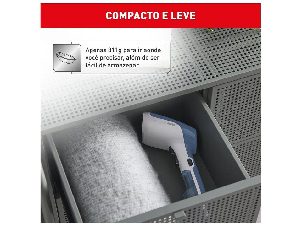 Passadeira a Vapor Portátil Arno Steam Minute HS61 70ml 1300W Branca e - 12
