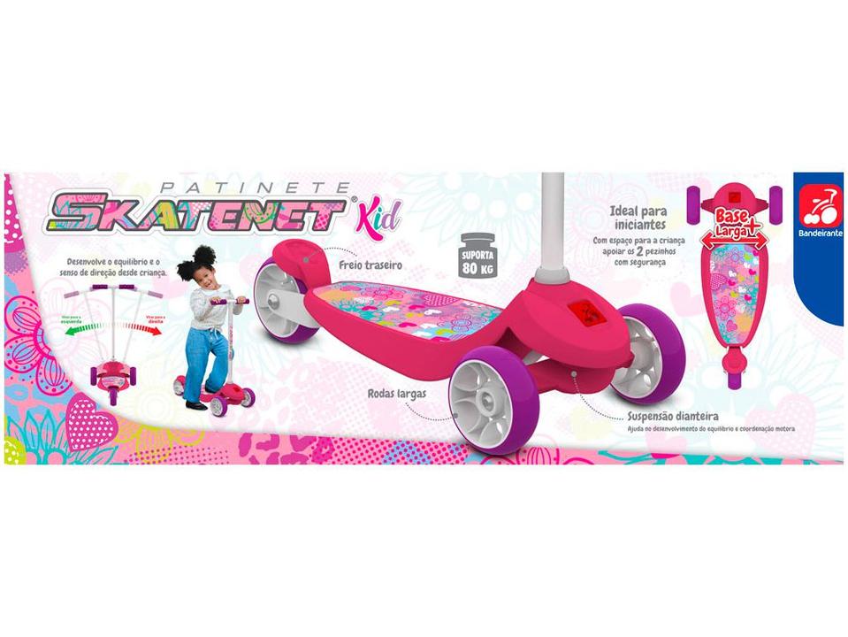 Patinete 3 Rodas Skatenet Kid - Bandeirante - 14