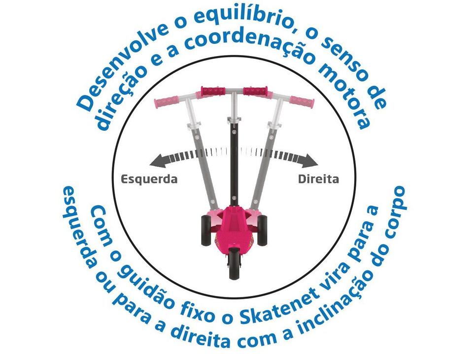 Patinete Infantil 3 Rodas Bandeirante Skatenet Max LED Pink - 8