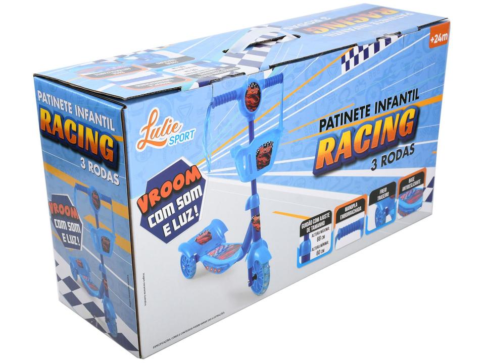 Patinete Infantil 3 Rodas Corrida Lulie Sport com LED com Cestinha - 4