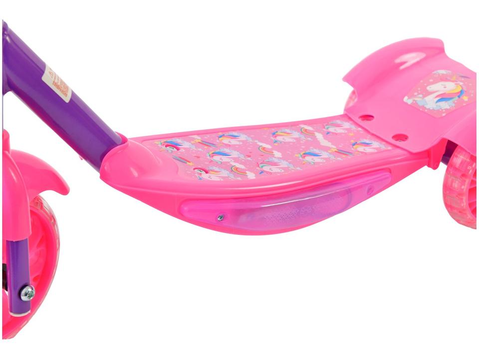 Patinete Infantil 3 Rodas Unicórnio Lulie Sport com LED com Cestinha - 3