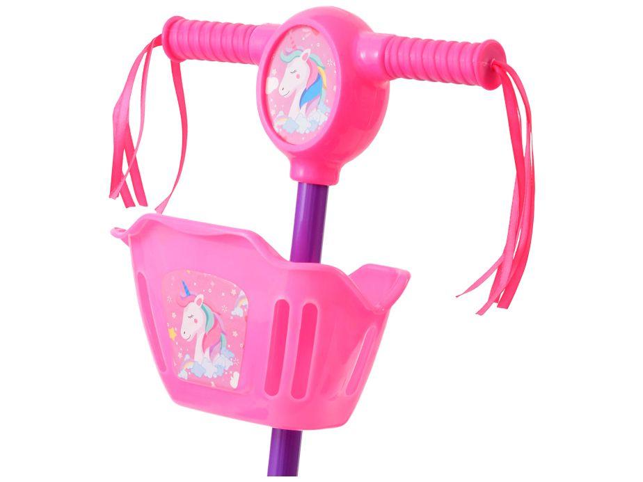 Patinete Infantil 3 Rodas Unicórnio Lulie Sport com LED com Cestinha - 1