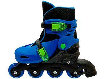 Patins 4 Rodas Infantil Fenix 2 em 1 Azul e Preto - com Acessórios - 2