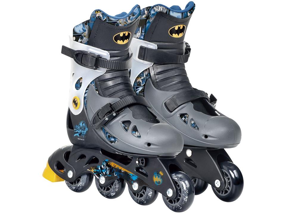 Patins 4 Rodas Infantil Fun Batman Preto - com Acessórios - 1