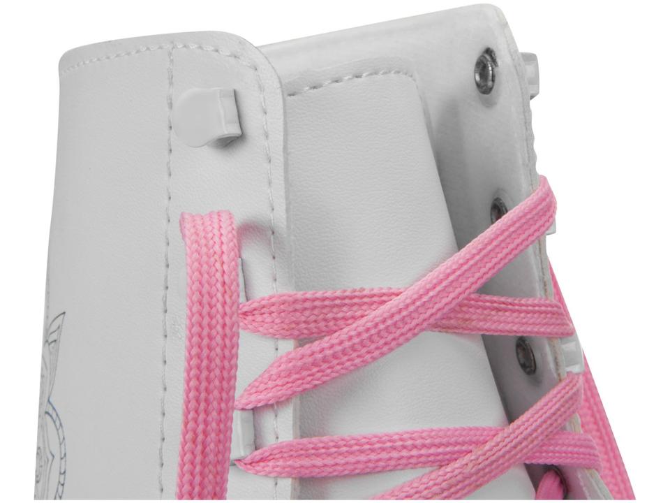 Patins 4 Rodas Infantil Fun F0010-3 Branco e Rosa - 4