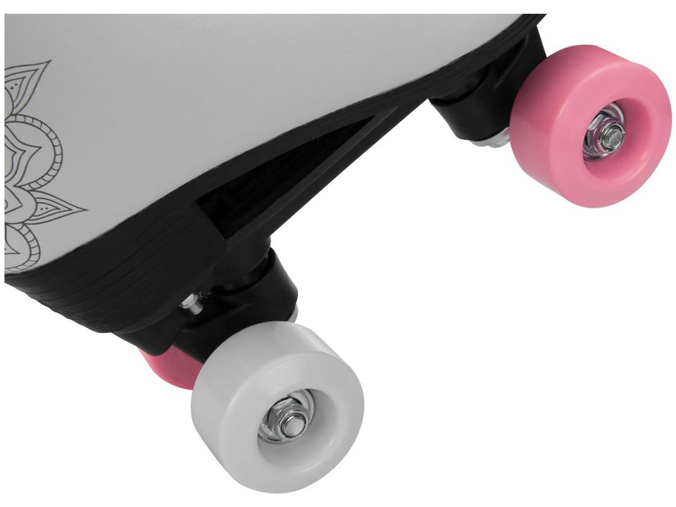 Patins 4 Rodas Infantil Fun F0010-3 Branco e Rosa - 6