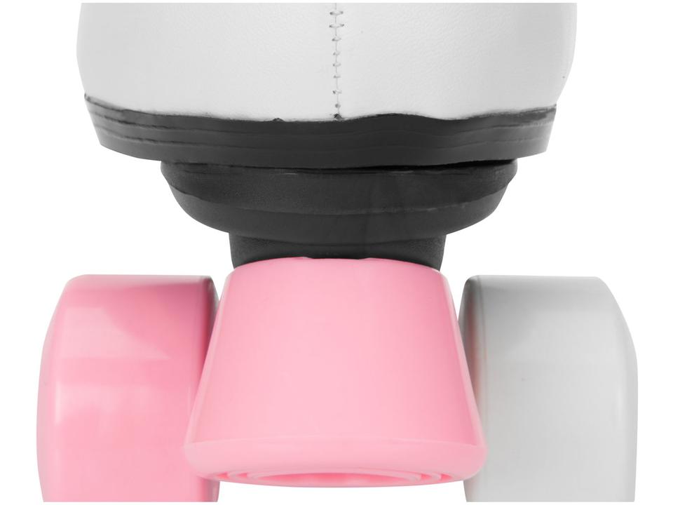 Patins 4 Rodas Infantil Fun F0010-3 Branco e Rosa - 7