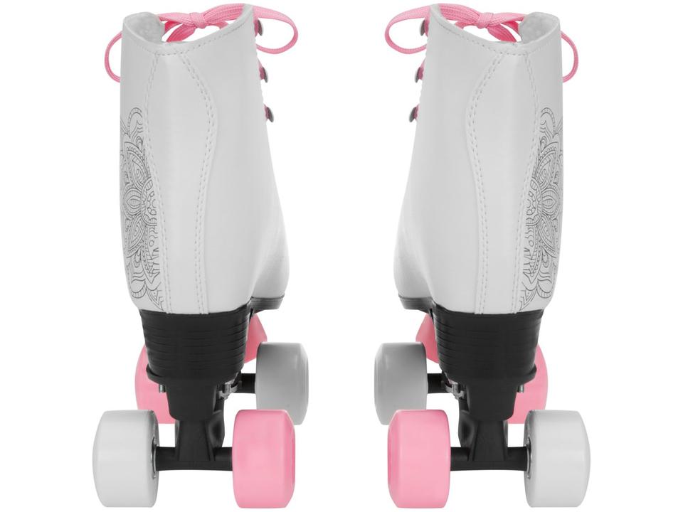 Patins 4 Rodas Infantil Fun F0010-3 Branco e Rosa - 2
