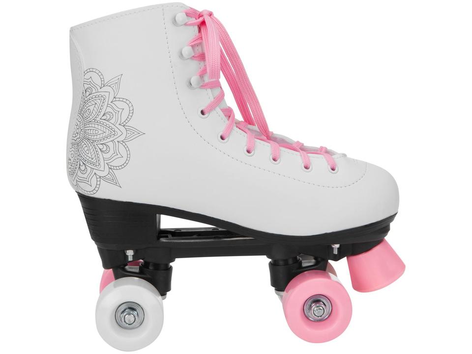 Patins 4 Rodas Infantil Fun F0010-3 Branco e Rosa - 3