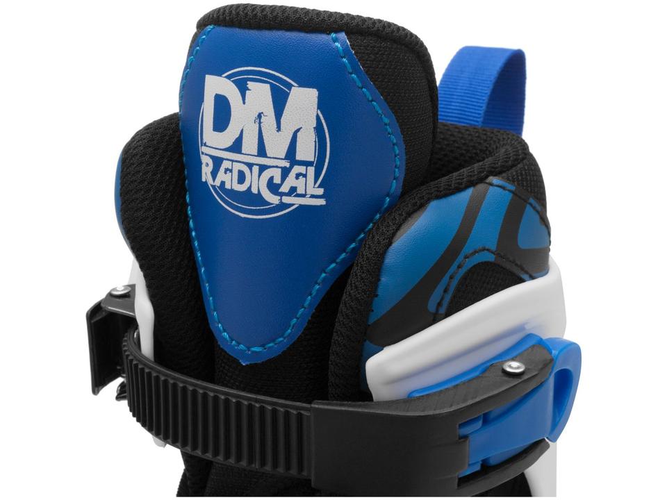 Patins In Line Infantil DM Radical Azul e Preto - 8