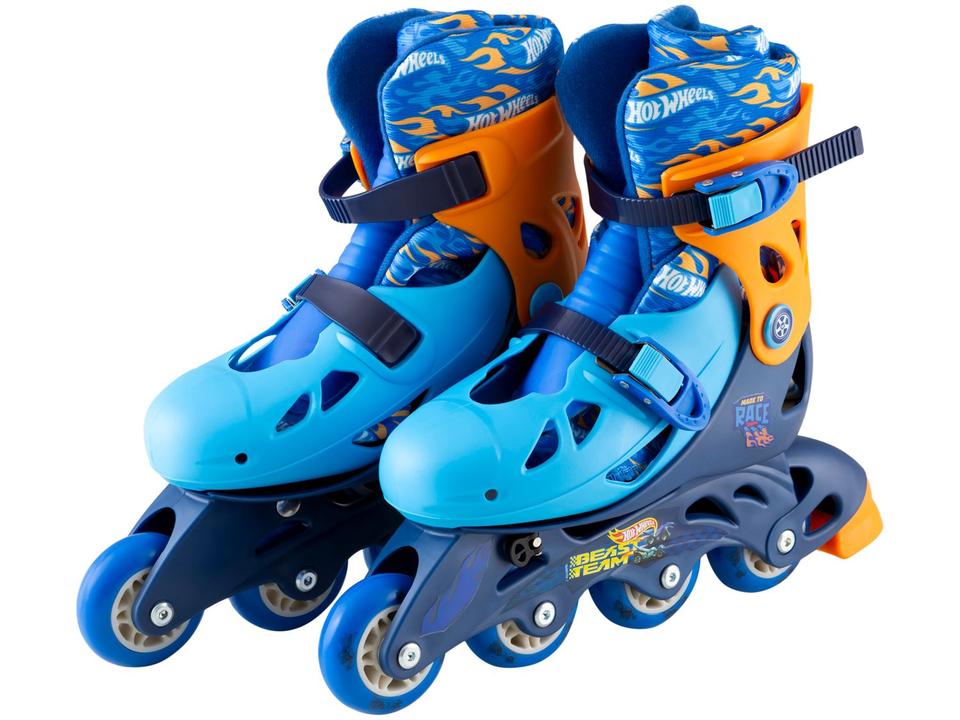 Patins In Line Infantil Fun Hot Wheels - Azul e Preto com Acessórios - 3