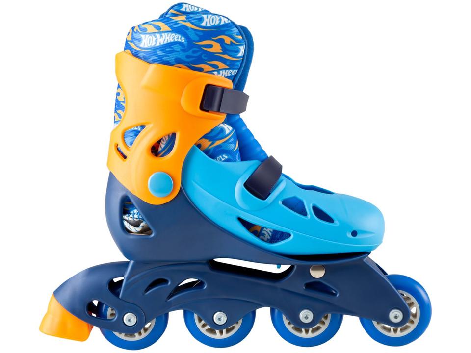 Patins In Line Infantil Fun Hot Wheels - Azul e Preto com Acessórios - 4