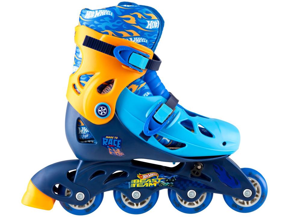 Patins In Line Infantil Fun Hot Wheels - Azul e Preto com Acessórios - 5