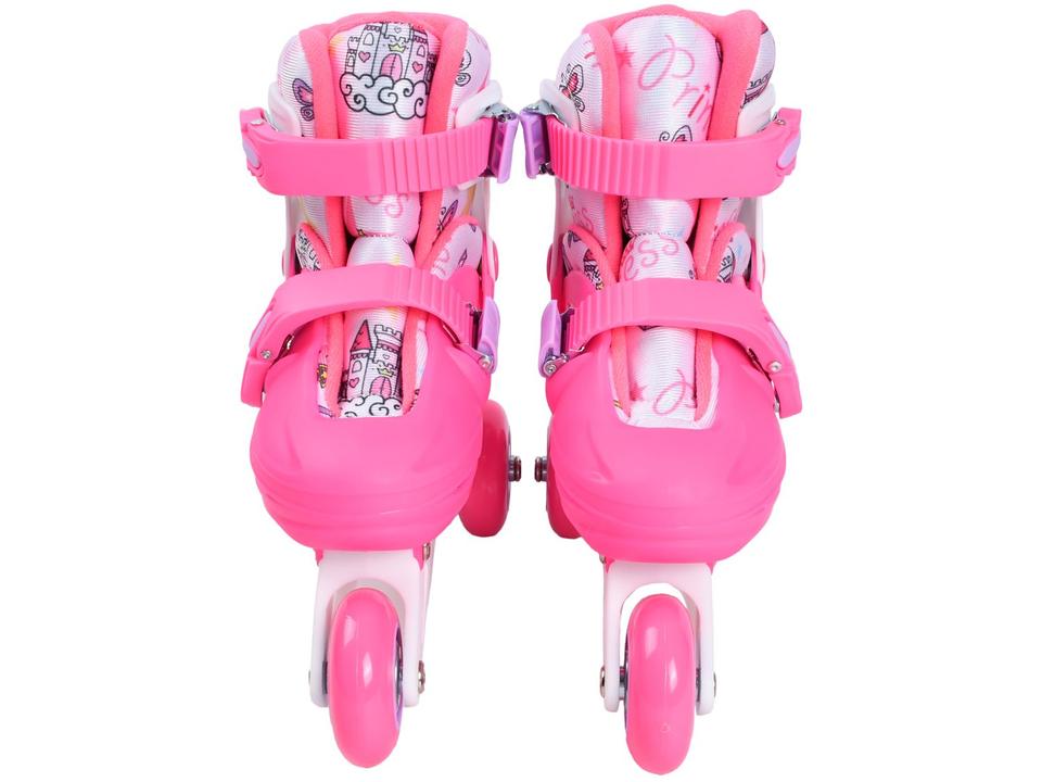 Patins in Line Infantil Princess Lulie Sport ML005 Rosa com Acessórios - 2