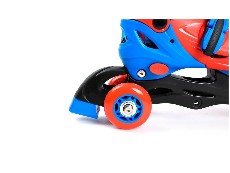 Patins in Line Infantil Xtreme Lulie Sport ML004 Vermelho Azul e Preto com Acessórios - 4
