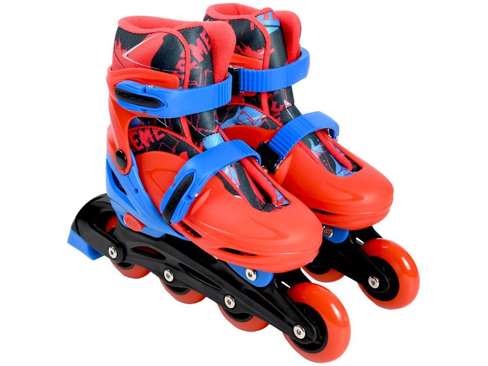 Patins in Line Infantil Xtreme Lulie Sport ML004 Vermelho Azul e Preto com Acessórios - 2