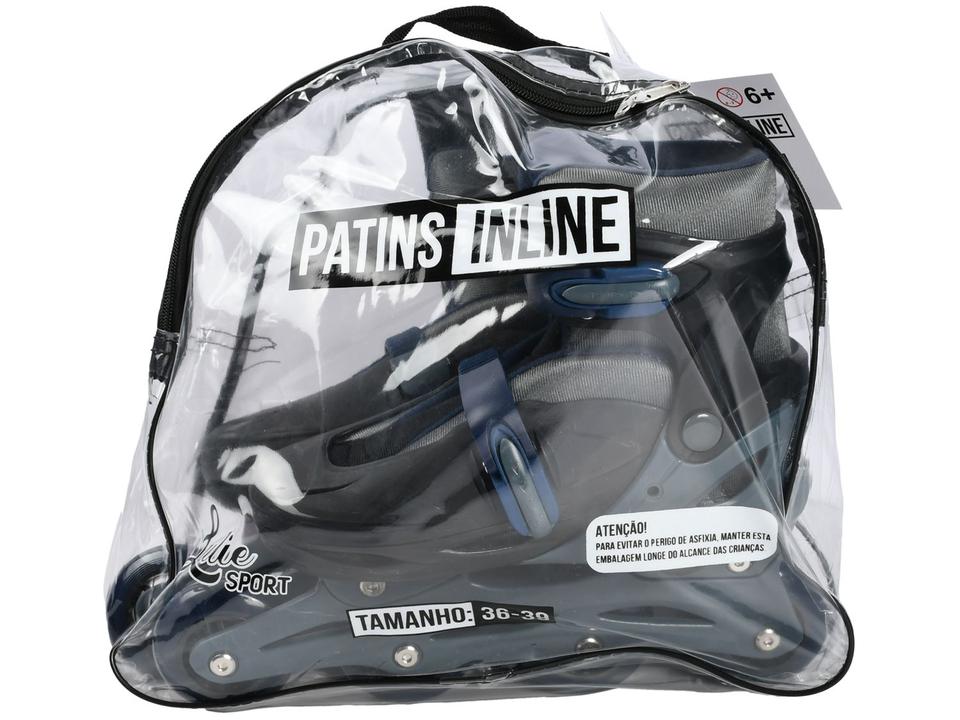 Patins in Line Lulie Sport ML008 Preto e Azul Escuro - 6