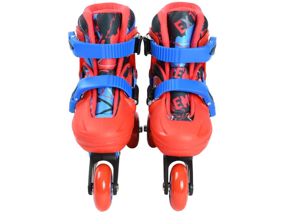 Patins in Line Xtreme Lulie Sport ML002 Vermelho Azul e Preto com Acessórios - 3