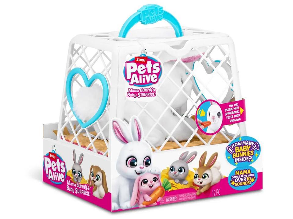 Pelúcia Pets Alive Mamãe Coelha Mama Bunny & Baby - 9