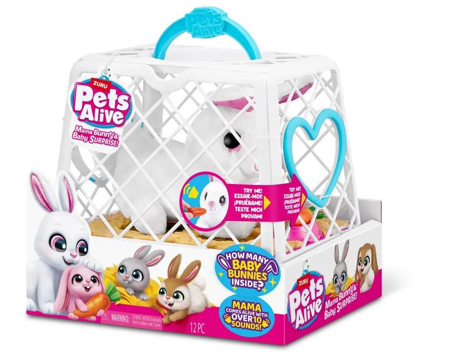 Pelúcia Pets Alive Mamãe Coelha Mama Bunny & Baby - 8