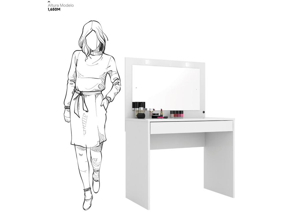 Penteadeira Camarim com Espelho 1 Gaveta - 6