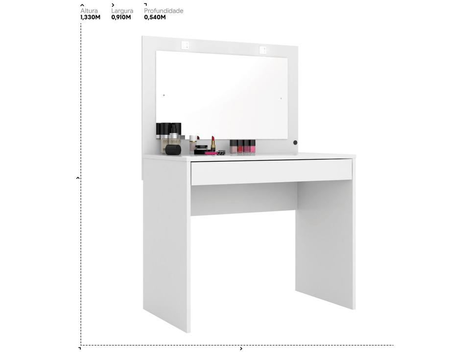 Penteadeira Camarim com Espelho 1 Gaveta - 4