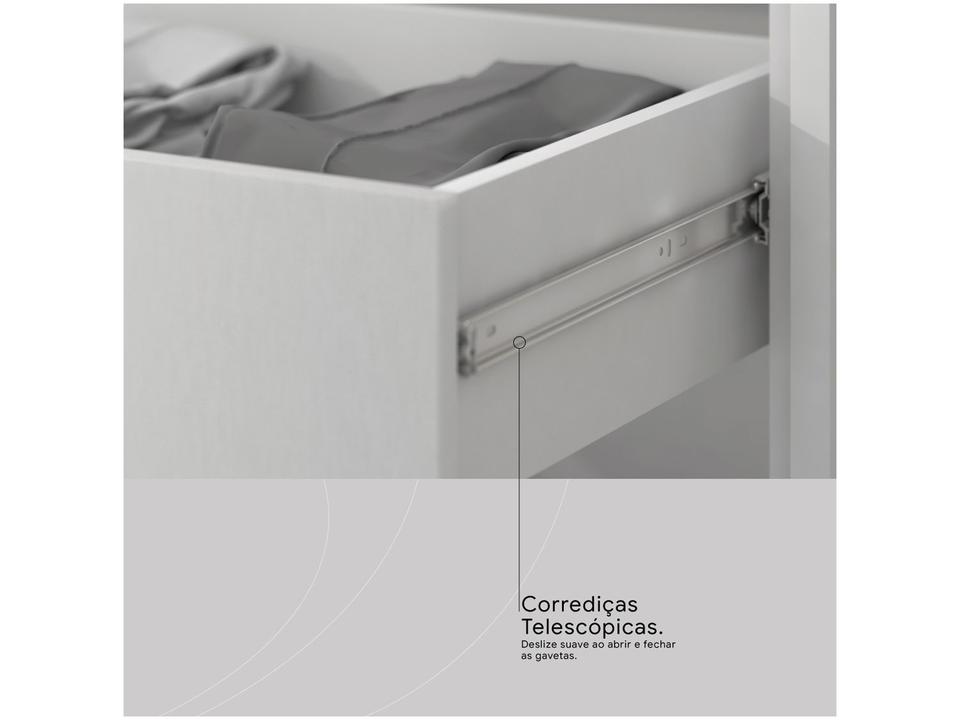 Penteadeira Camarim com Espelho e LED 3 Gavetas 2 Portas Demóbile Carisma - 4