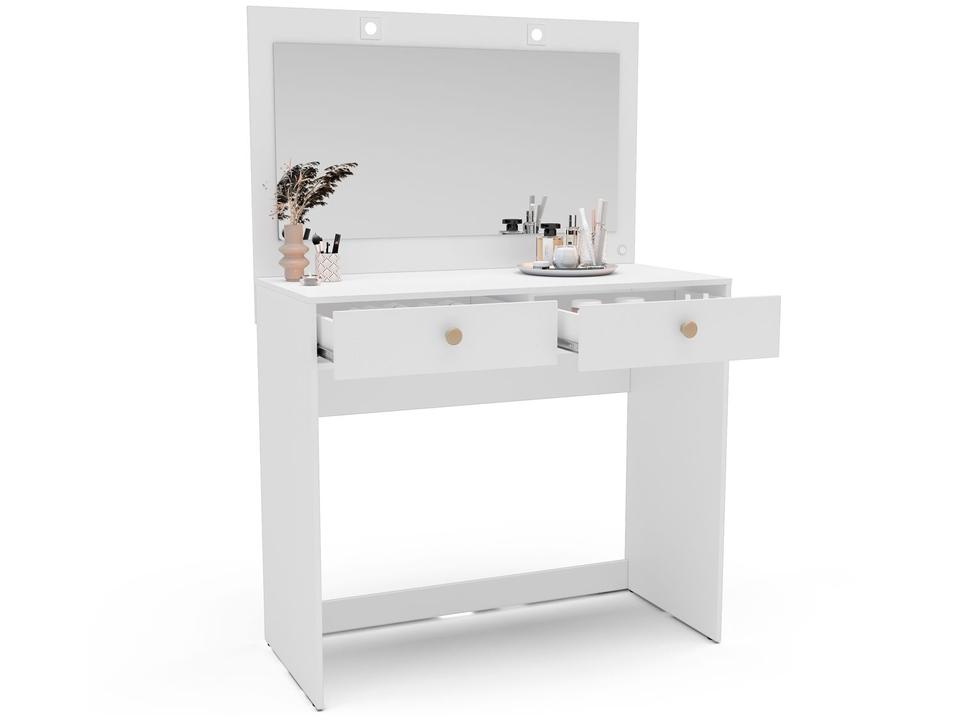 Penteadeira com Espelho e LED 2 Gavetas Politorno Móveis Valência - 2