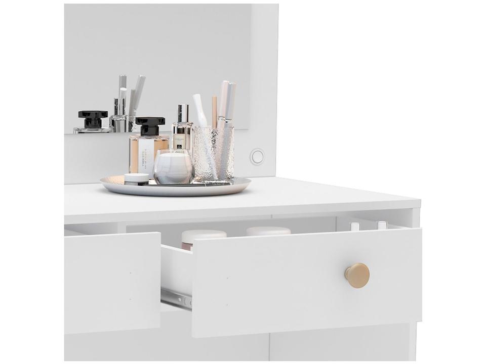 Penteadeira com Espelho e LED 2 Gavetas Politorno Móveis Valência - 4