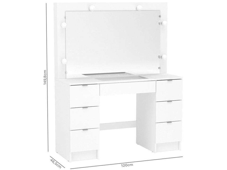 Penteadeira de Torre com Espelho 7 Gavetas - 6