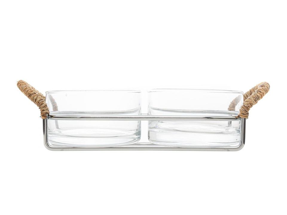 Petisqueira Oval com Suporte 3 Peças Wolff Nature - 2