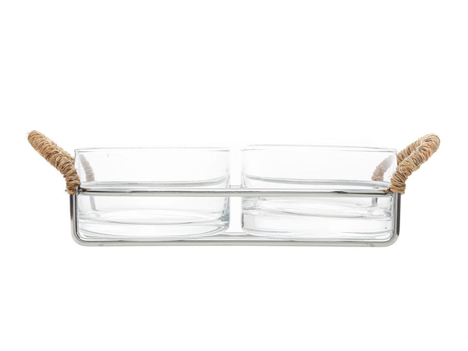 Petisqueira Oval com Suporte 3 Peças Wolff Nature - 2