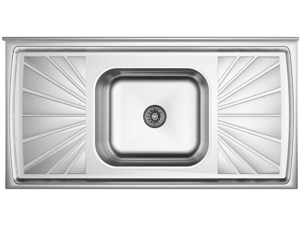 Pia de Cozinha Com Válvula Inox GNX 105x14x53cm PIA10001 - 6