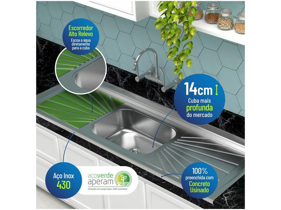 Pia de Cozinha Com Válvula Inox GNX 160x53cm PIA10001 - 2