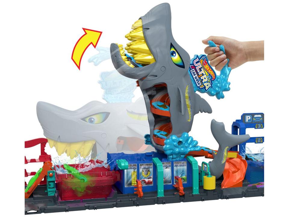 Pista City Hot Wheels Lava-Rápido Mega Tubarão - 3