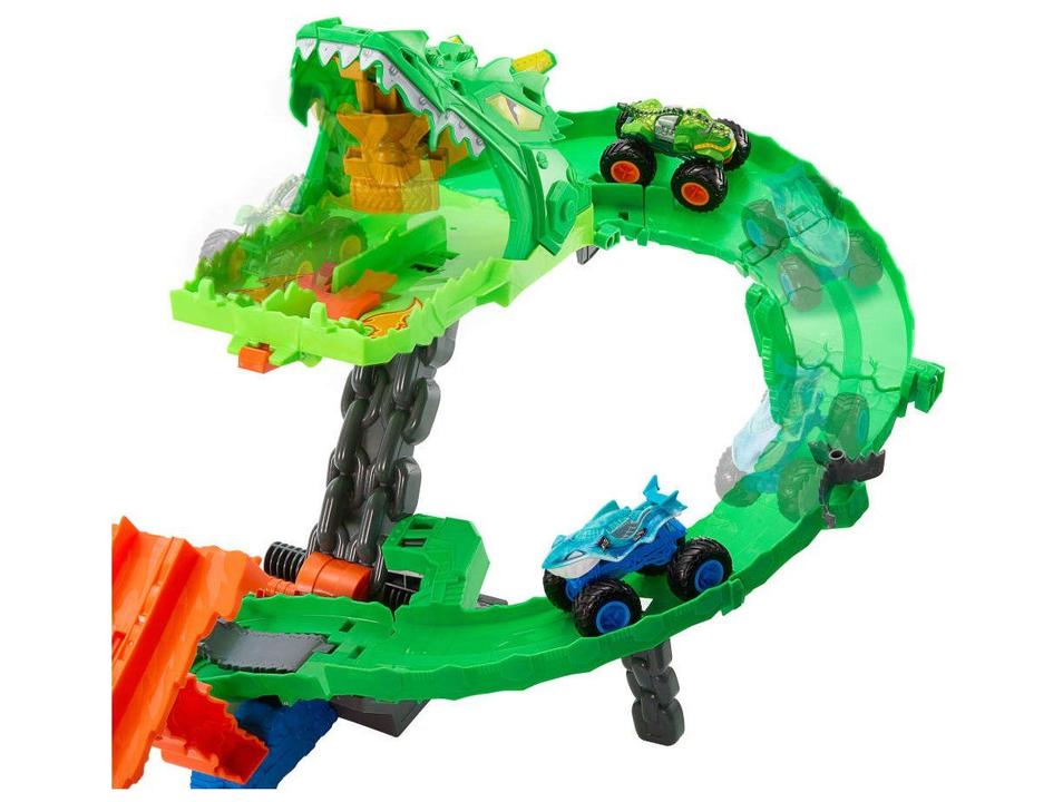 Pista Hot Wheels Tubarões vs Dinossauros Destruição Mattel - 5