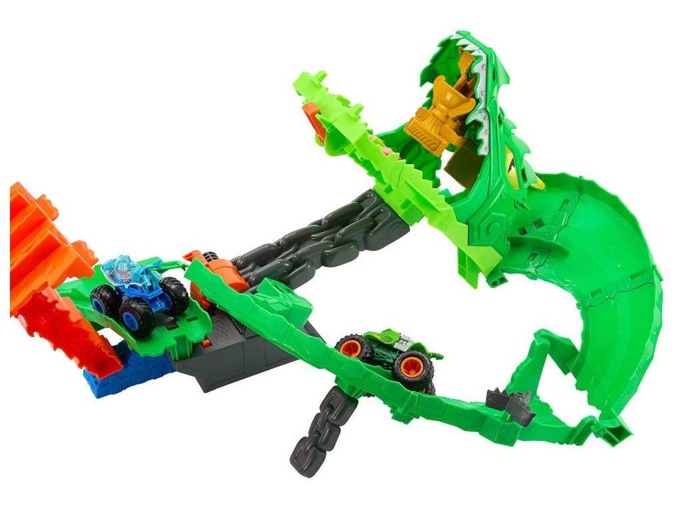 Pista Hot Wheels Tubarões vs Dinossauros Destruição Mattel - 6