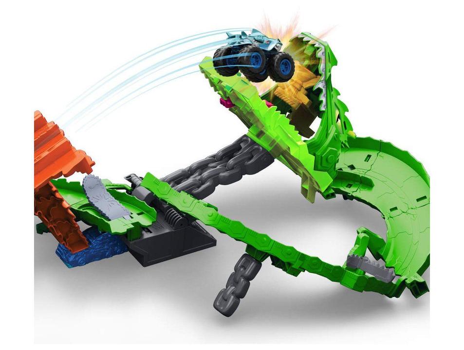 Pista Hot Wheels Tubarões vs Dinossauros Destruição Mattel - 3