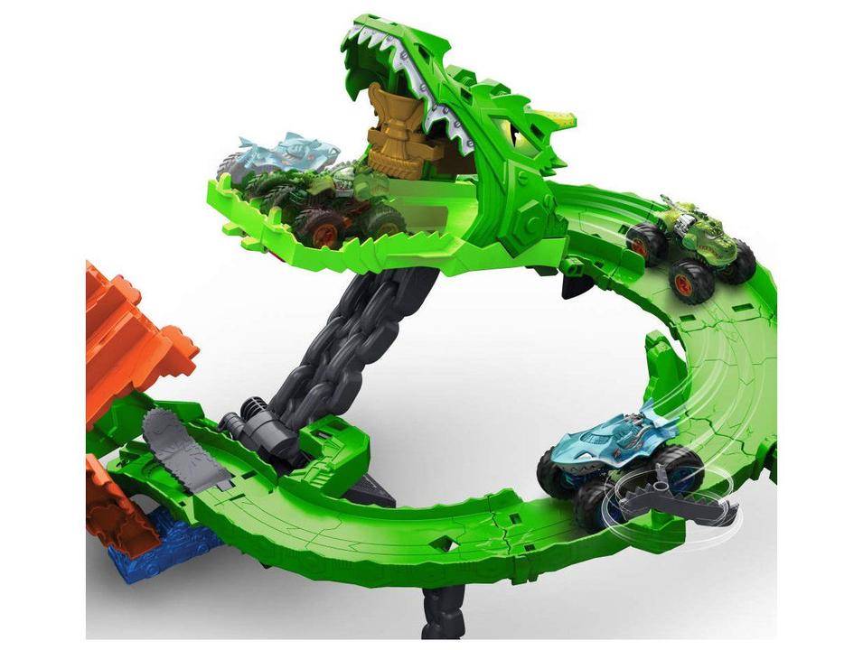 Pista Hot Wheels Tubarões vs Dinossauros Destruição Mattel - 7