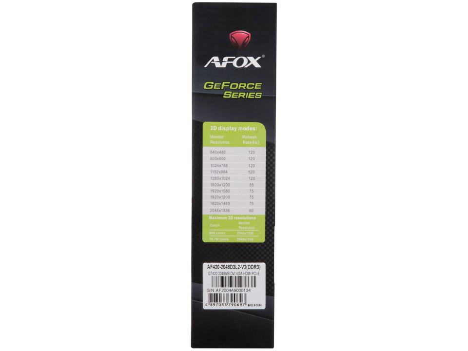 Placa de Vídeo Afox Geforce GT420 2GB DDR3 - AF420-2048D3L2 - 7