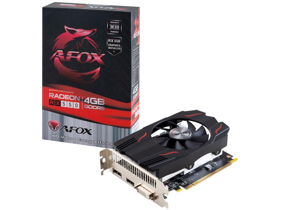 Placa de Vídeo Afox Radeon RX 550 4GB - GDDR5 128 bits AFRX550-4096D5H4-V4