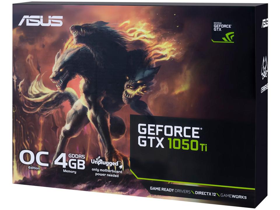 Placa de Vídeo Asus GeForce GTX 1050 TI - 4GB GDDR5 128 bits Cerberus - 6