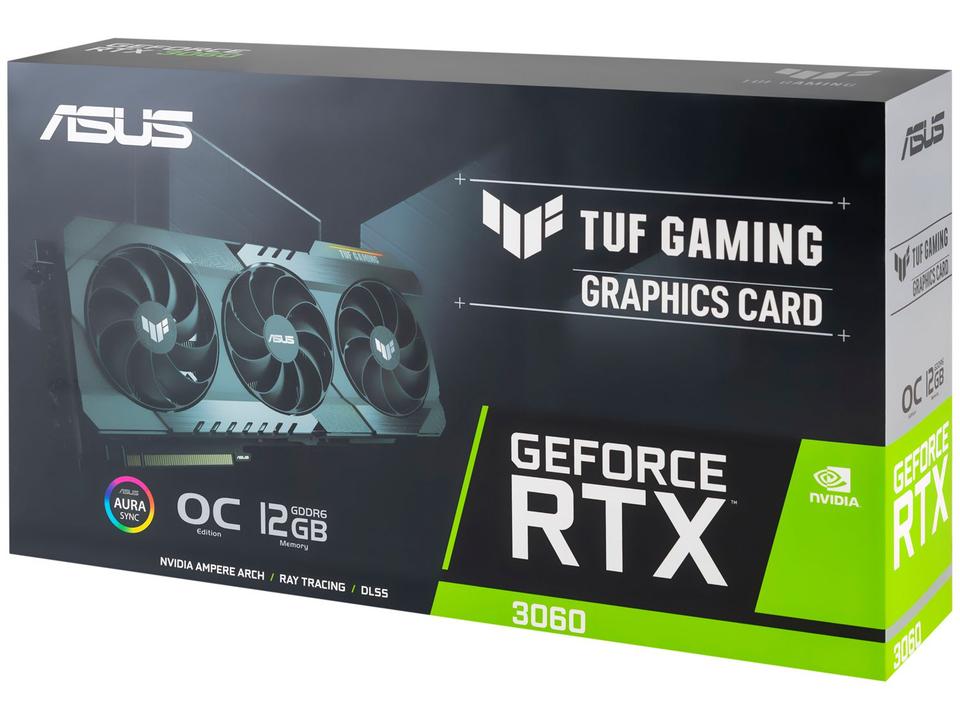 Placa de Vídeo Asus GeForce RTX 3060 - 12GB GDDR6 192 bits TUF Gaming TUFRTX3060O12GG - 8