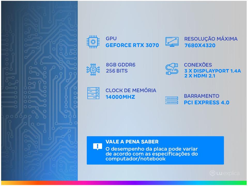 Placa de Vídeo Asus GeForce RTX 3070 8GB - 1