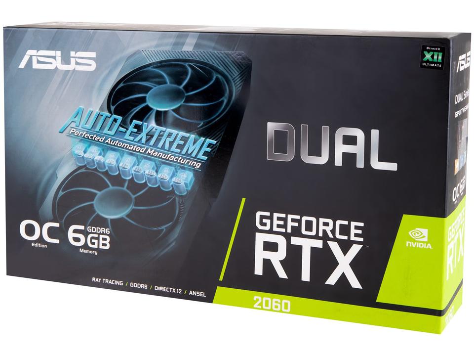 Placa de Vídeo Asus NVIDIA GeForce RTX 2060 - 6GB GDDR6 192 bits Dual - 10