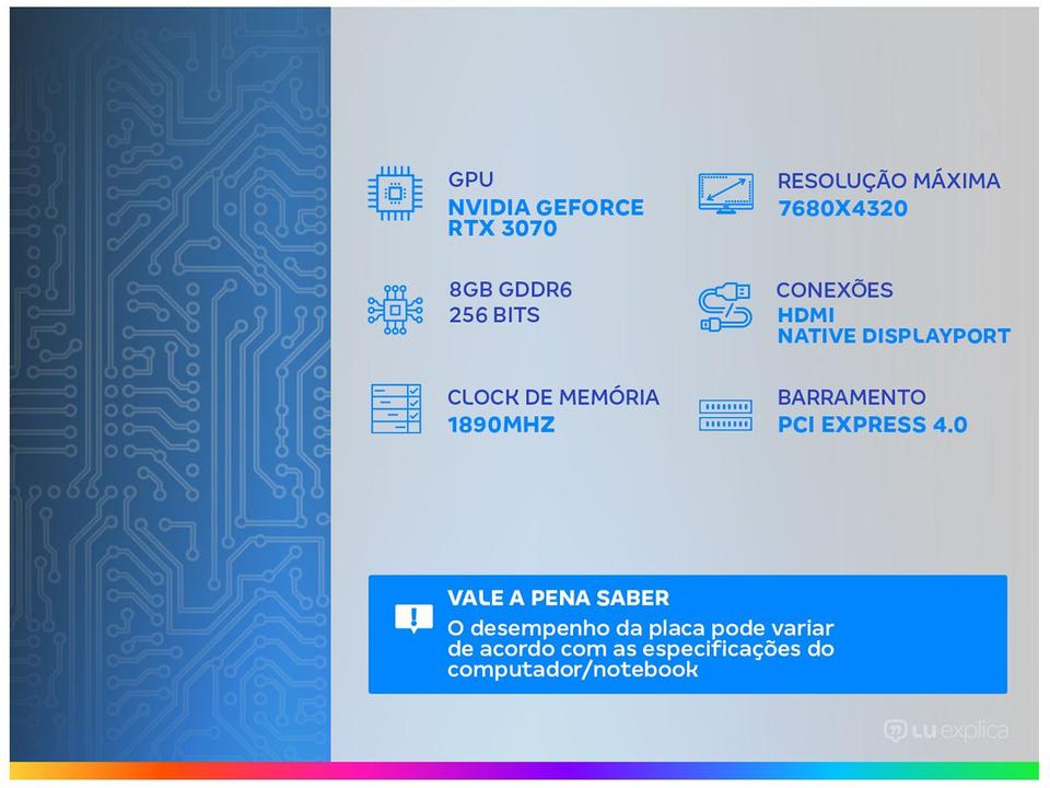 Placa de Vídeo Asus NVIDIA GeForce RTX 3070 - 1
