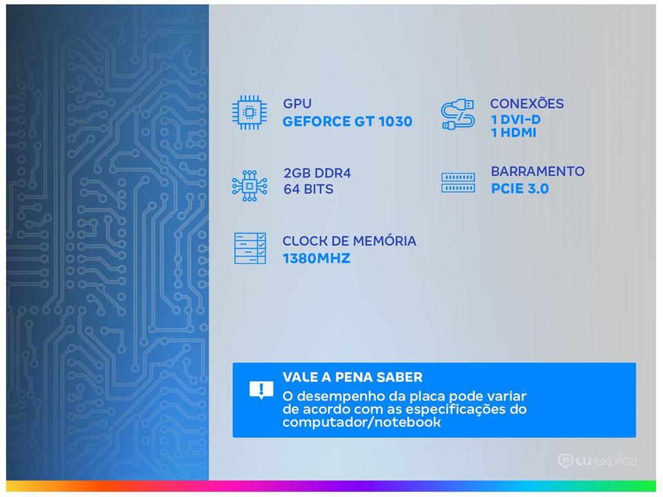 Placa de Vídeo Galax GeForce GT 1030 2GB - 1