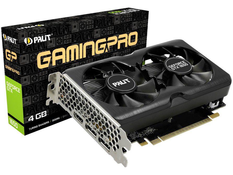 Placa de Vídeo Palit GeForce GTX 1650 4GB - GDDR6 128 bits GamingPro NE6165001BG1-1175A